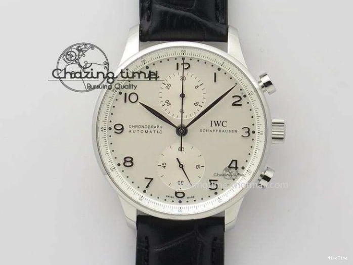 MIROTIME 0416 Breathable Portuguese Real PR IW500127 ZF 1:1 Best Edition Gray Red Dial On Black Leather Strap A 7332